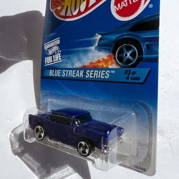 1997 Hot Wheels '55 CHEVY BEL AIR #575 Blue Streak Series 1:64 Scale - Picture 5 of 5